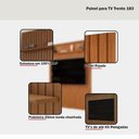 Ver imagem 2 de Painel Suspenso para TV Trento 183 183cm MDF Ripado Freijó DJ Móveis