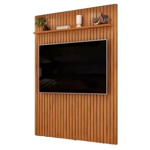 Painel Suspenso para TV Trento 183 183cm MDF Ripado Freijó DJ Móveis