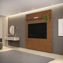 Ver imagem 3 de Painel Suspenso para TV Trento 183 183cm MDF Ripado Freijó DJ Móveis