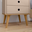 Ver imagem 3 de Mesa de Cabeceira Moderna Mesinha Canto Quarto Apoio Cama 2 Gavetas e Nicho Decoração Retrô Dream