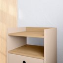 Ver imagem 2 de Mesa de Cabeceira Moderna Mesinha Canto Quarto Apoio Cama 2 Gavetas e Nicho Decoração Retrô Dream
