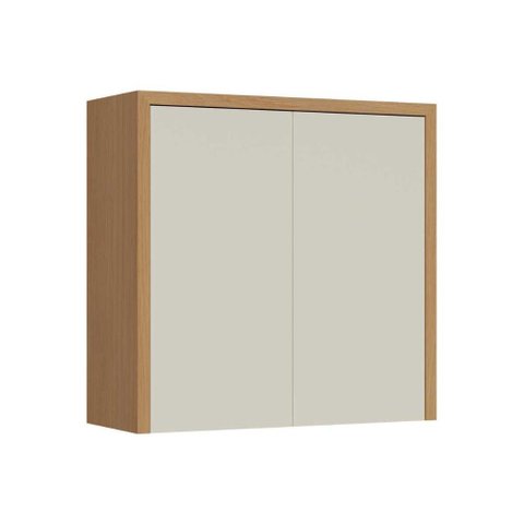 Armário Aéreo P/ Cozinha Condessa C/ 2 Portas 80cm Carvalho/cinza - Nesher