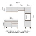 Ver imagem 7 de Armário De Cozinha Completa 250Cm Branco