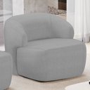 Ver imagem 2 de Kit 02 Poltronas Decorativa Fixa Orgânica para Sala Living Barolo L06 Linho Cinza Escuro - Lyam Deco