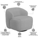 Ver imagem 4 de Kit 02 Poltronas Decorativa Fixa Orgânica para Sala Living Barolo L06 Linho Cinza Escuro - Lyam Deco