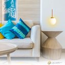 Ver imagem 2 de Luminária Pendente Haste Globo Jabuticaba Rosê Vidro Bola 1xg9 Bivolt