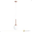 Ver imagem 5 de Luminária Pendente Haste Globo Jabuticaba Rosê Vidro Bola 1xg9 Bivolt