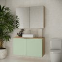 Ver imagem 1 de Conjunto de Banheiro com Cuba 110cm x 145cm Nature Marrom/Carvalho/Verde