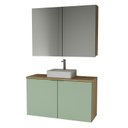 Ver imagem 2 de Conjunto de Banheiro com Cuba 110cm x 145cm Nature Marrom/Carvalho/Verde