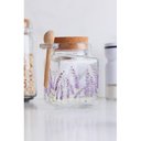 Ver imagem 4 de Kit 6 Porta Temperos Quadrado 290ml Lavanda Vidro com Colher de Bambu e Tampa Rolha Lyor