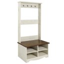 Ver imagem 1 de Chapeleira com Nicho de Madeira Maciça Branco Envelhecido