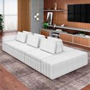 Ver imagem 2 de Sofá Ilha e Puff Sala Living 395cm Siesta M22 Boucle Branco - Mpozenato