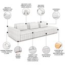 Ver imagem 3 de Sofá Ilha e Puff Sala Living 395cm Siesta M22 Boucle Branco - Mpozenato
