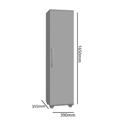 Armário Multiuso Uma Porta Quatro Prateleira Interna para Lavanderia Sofia - J&a Móveis:cinza - 4