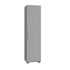 Armário Multiuso Uma Porta Quatro Prateleira Interna para Lavanderia Sofia - J&a Móveis:cinza