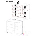 Ver imagem 4 de Cômoda Infantil 95cm 1 Porta com Vidro e 4 Gavetas Serena Multimóveis Mp4434 Madeirado/branco