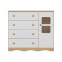 Ver imagem 7 de Cômoda Infantil 95cm 1 Porta com Vidro e 4 Gavetas Serena Multimóveis Mp4434 Madeirado/branco