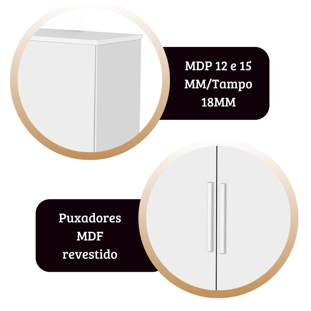 Comoda Bronze Cor:branco Mizza Decor - Armário para Quarto - 5