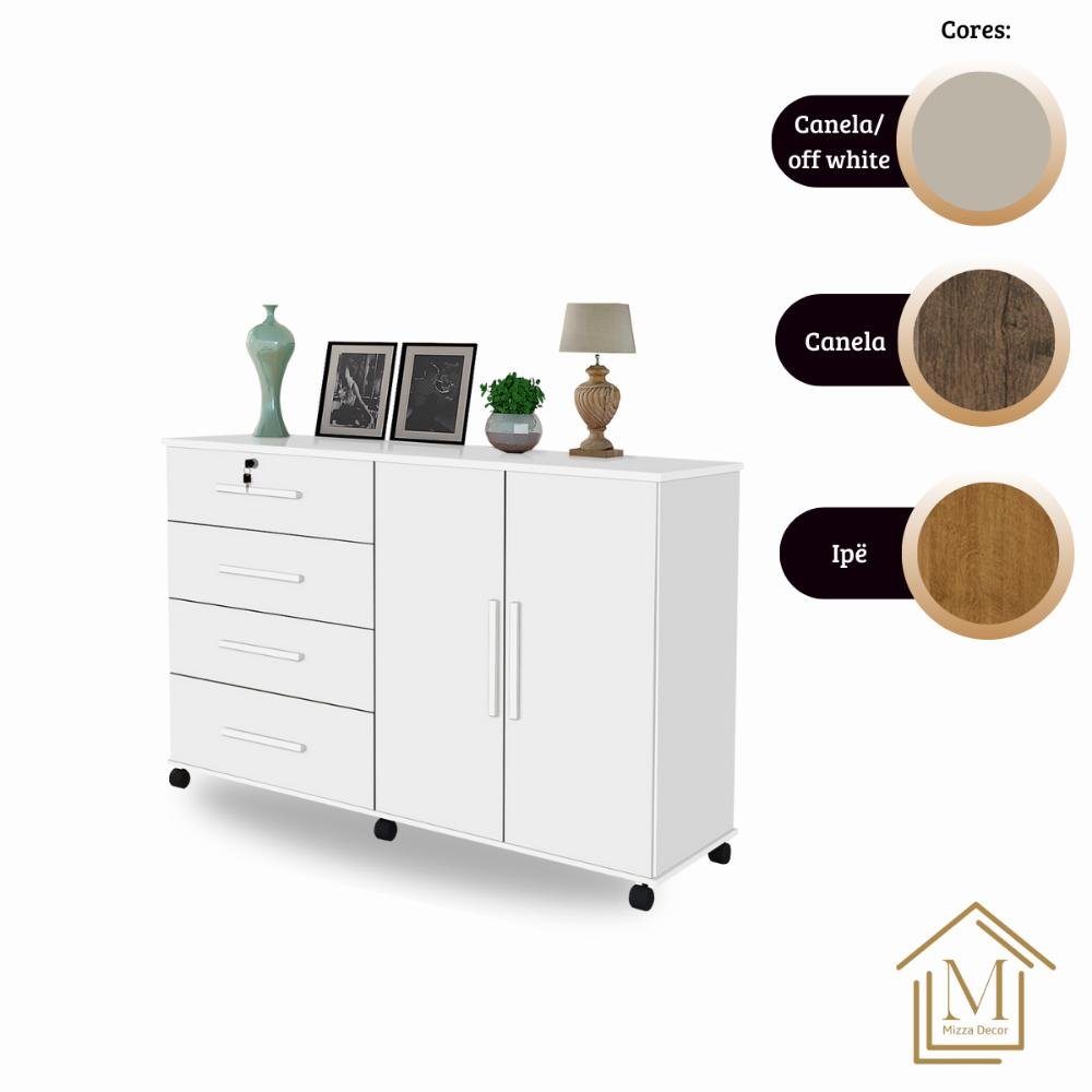 Comoda Bronze Cor:branco Mizza Decor - Armário para Quarto - 4