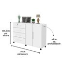 Ver imagem 3 de Comoda Bronze Cor:branco Mizza Decor - Armário para Quarto