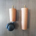Ver imagem 7 de Kit 10 Pés de Cama Box Casal com 6 Pés Palitos Fixos 4 Rodízios Dimader Madeira