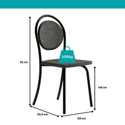 Conjunto Sala de Jantar 4 Cadeiras Nolita Carraro Fre/pre/gra - 8