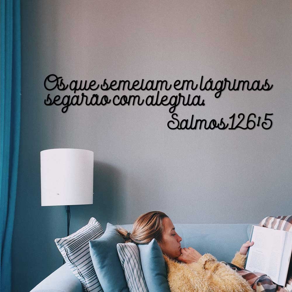 Versículo Bíblico Salmos 126:5 em MDF 6mm Vazado - 3