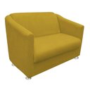 Ver imagem 2 de Namoradeira Tilla Decorativa 2 Lugares Suede Amarelo