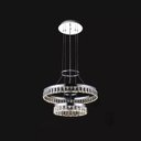 Ver imagem 1 de LUSTRE PENDENTE INOX CRISTAL ANEIS 40CM e 60CM LED 46W 3000K BIVOLT