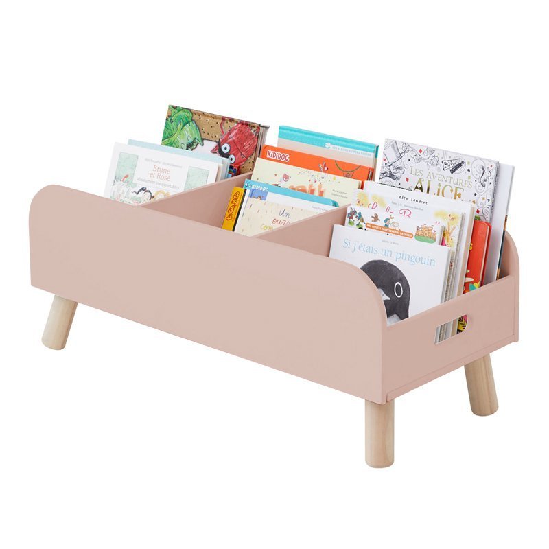 Porta Livros Revisteiro Infantil De Chão c/ pé palito - Montessori - 80cm - mdf natural sem pintura