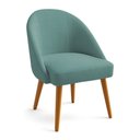 Ver imagem 3 de Kit 02 Cadeiras Poltrona de Jantar Estofada Luna Boucle Pés Palito Castanho - Pallazio