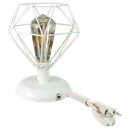 Ver imagem 1 de Abajur Aramado Diamante Pequeno Branco Todos Ambientes