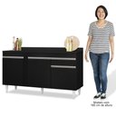Ver imagem 5 de Balcão Gabinete para Pia com Tampo 150cm 3 Portas 1 Gaveta Dakota Preto - Lumil