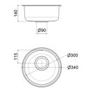 Ver imagem 2 de Cuba Franke Docol Riva 30x14cm Inox Polido S/ Valv 01701504