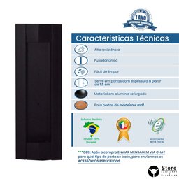 Puxador De Porta De Correr Concha Embutir Alumínio 37 Cm - 2