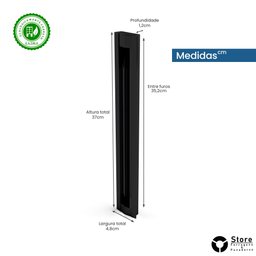 Puxador De Porta De Correr Concha Embutir Alumínio 37 Cm - 3