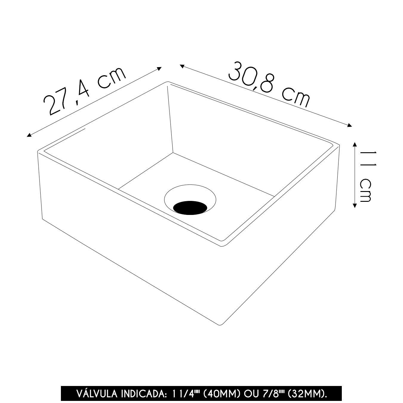 Cuba Pia de Apoio para Banheiro Retangular 30cm Joy C08 Bege - Mpozenato - 4