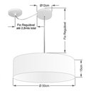 Ver imagem 4 de Lustre Pendente Cilíndrico com Desvio de Centro Md-4259 Cúpula em Tecido 50x15cm Rustico Cinza -