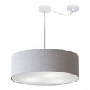 Ver imagem 5 de Lustre Pendente Cilíndrico com Desvio de Centro Md-4259 Cúpula em Tecido 50x15cm Rustico Cinza -