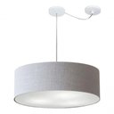 Ver imagem 3 de Lustre Pendente Cilíndrico com Desvio de Centro Md-4259 Cúpula em Tecido 50x15cm Rustico Cinza -