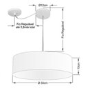 Ver imagem 6 de Lustre Pendente Cilíndrico com Desvio de Centro Md-4259 Cúpula em Tecido 50x15cm Rustico Cinza -