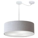 Ver imagem 1 de Lustre Pendente Cilíndrico com Desvio de Centro Md-4259 Cúpula em Tecido 50x15cm Rustico Cinza -