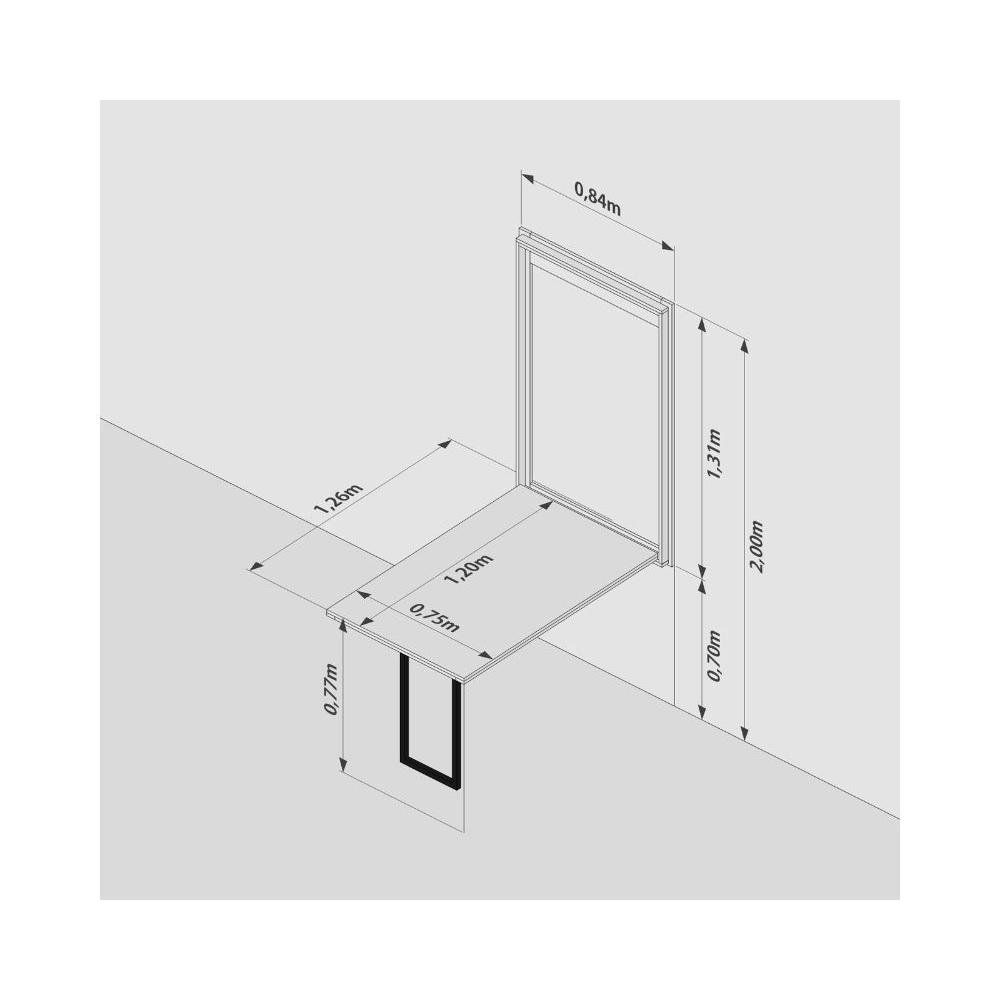 Kit Mesa Dobrável Retrátil 120x75 Branca + 2 Cadeiras Charles Eames - Cinza - 7