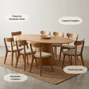 Ver imagem 6 de Conjunto Sala de Jantar Mesa Oval Genebra 160cm e 8 Cadeiras Rafa Yescasa Nozes / Off White