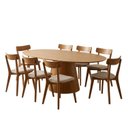 Ver imagem 2 de Conjunto Sala de Jantar Mesa Oval Genebra 160cm e 8 Cadeiras Rafa Yescasa Nozes / Off White