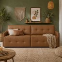 Ver imagem 3 de Sofá 4 Lugares para Sala de Estar Living 270cm Belluno L06 Couro Amêndoa - Lyam Decor