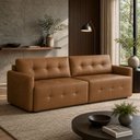 Ver imagem 4 de Sofá 4 Lugares para Sala de Estar Living 270cm Belluno L06 Couro Amêndoa - Lyam Decor