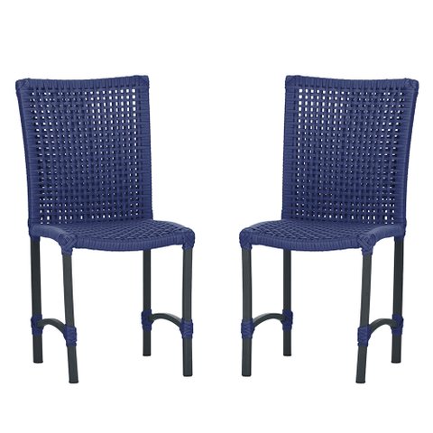 2 Cadeiras Corda Náutica Cannes em Alumínio com Pintura Eletrostática para Cozinha Jantar Edícula