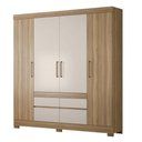 Ver imagem 3 de Cômoda Montevidéu e Guarda Roupa Casal Bilbao Amêndola Off White - Demóbile