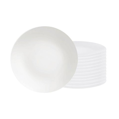 Conjunto de Pratos Raso Leonora 12 Peças em Porcelana Branca 25 Cm - Tramontina 96010204